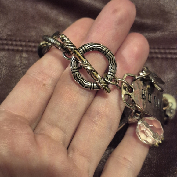 Survivor Charm Bracelet with Cross and Pearl Accents - Picture 6 of 9